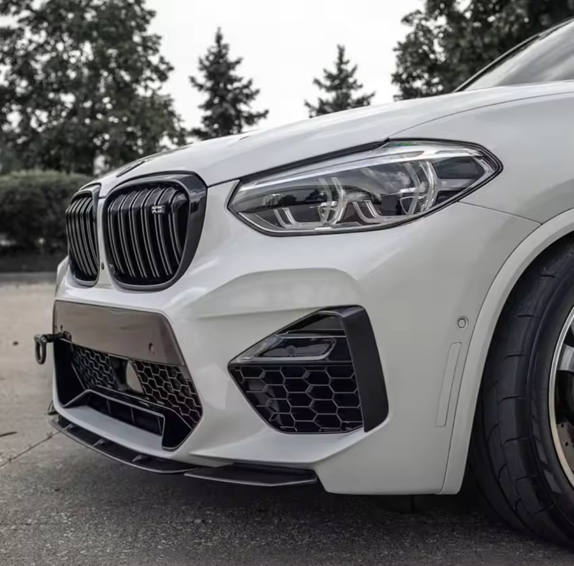 BMW F97 F98 X3M X4M Facelift Gloss Black Sport Style Front Splitter (2019-2024) - Bimmermods