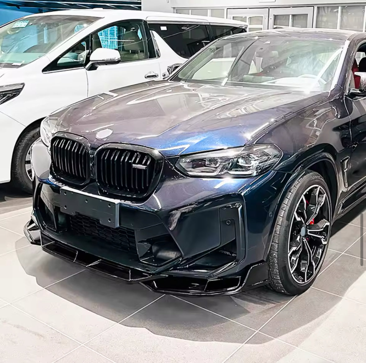 BMW F97 F98 X3M X4M Facelift Gloss Black Sport Style Front Splitter (2019-2024) - Bimmermods