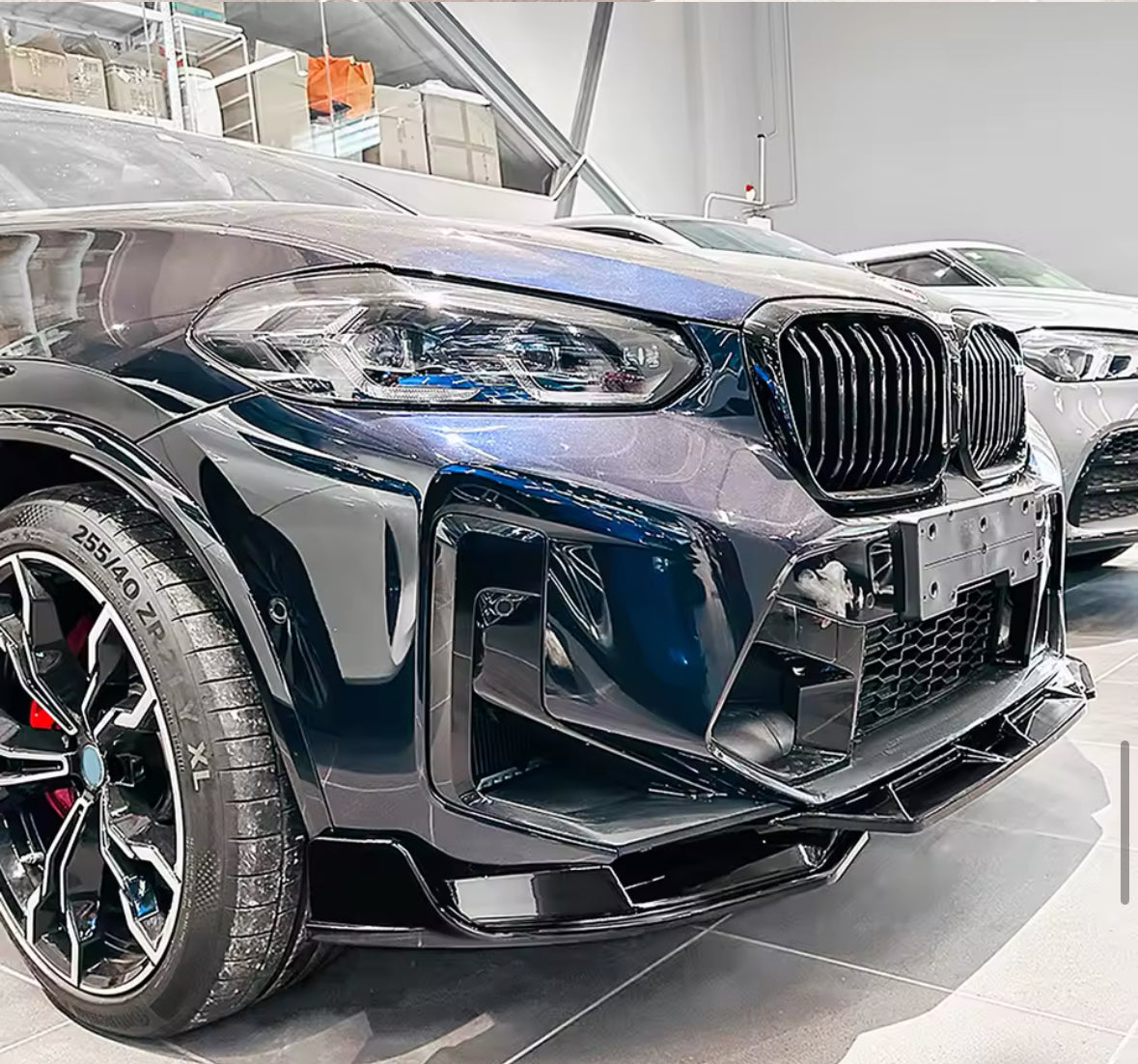 BMW F97 F98 X3M X4M Facelift Gloss Black Sport Style Front Splitter (2019-2024) - Bimmermods