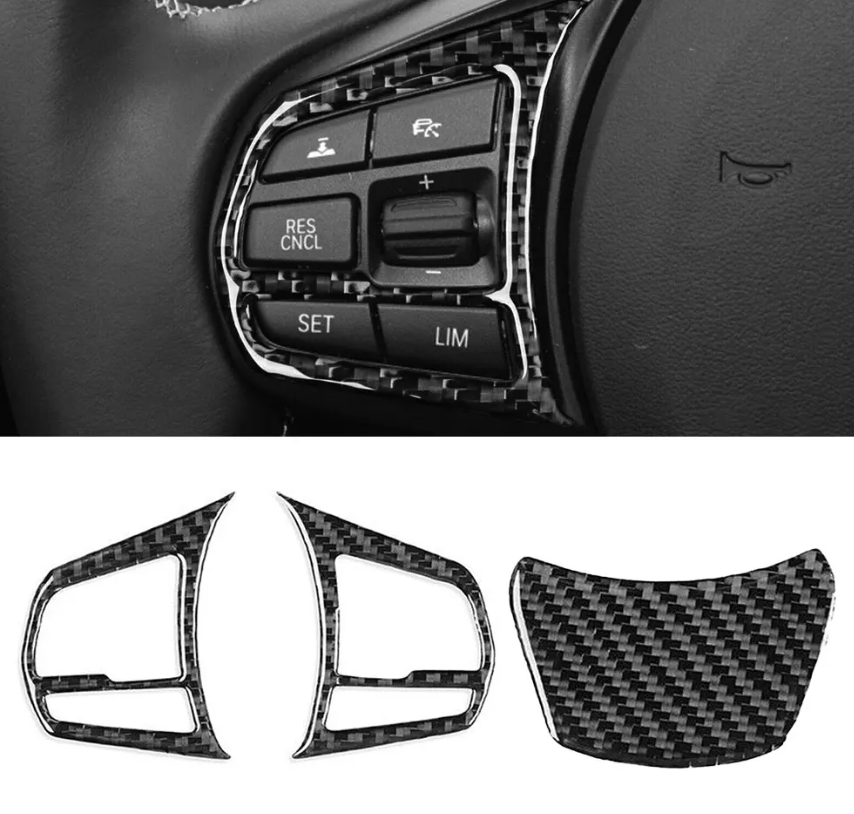 3pcs Car Steering Wheel Carbon Fiber Sticker For GR Supra A90 20-22 - BimmerMods