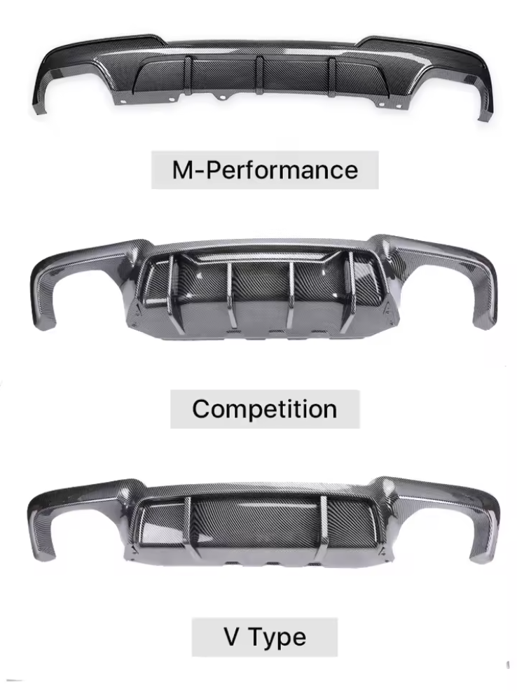 Rear Bumper Diffuser V Type/Competition/Diffuser For BMW 5 Series F10 F11 2010-2017 M Sport - Bimmermods