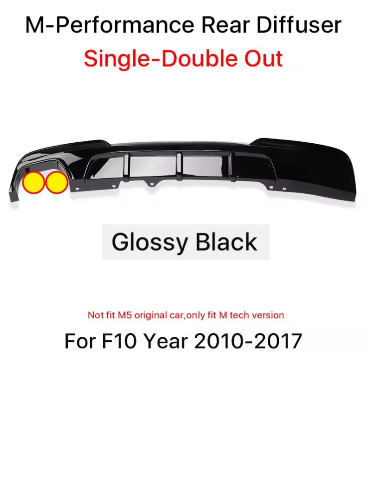 Rear Bumper Diffuser V Type/Competition/Diffuser For BMW 5 Series F10 F11 2010-2017 M Sport - Bimmermods