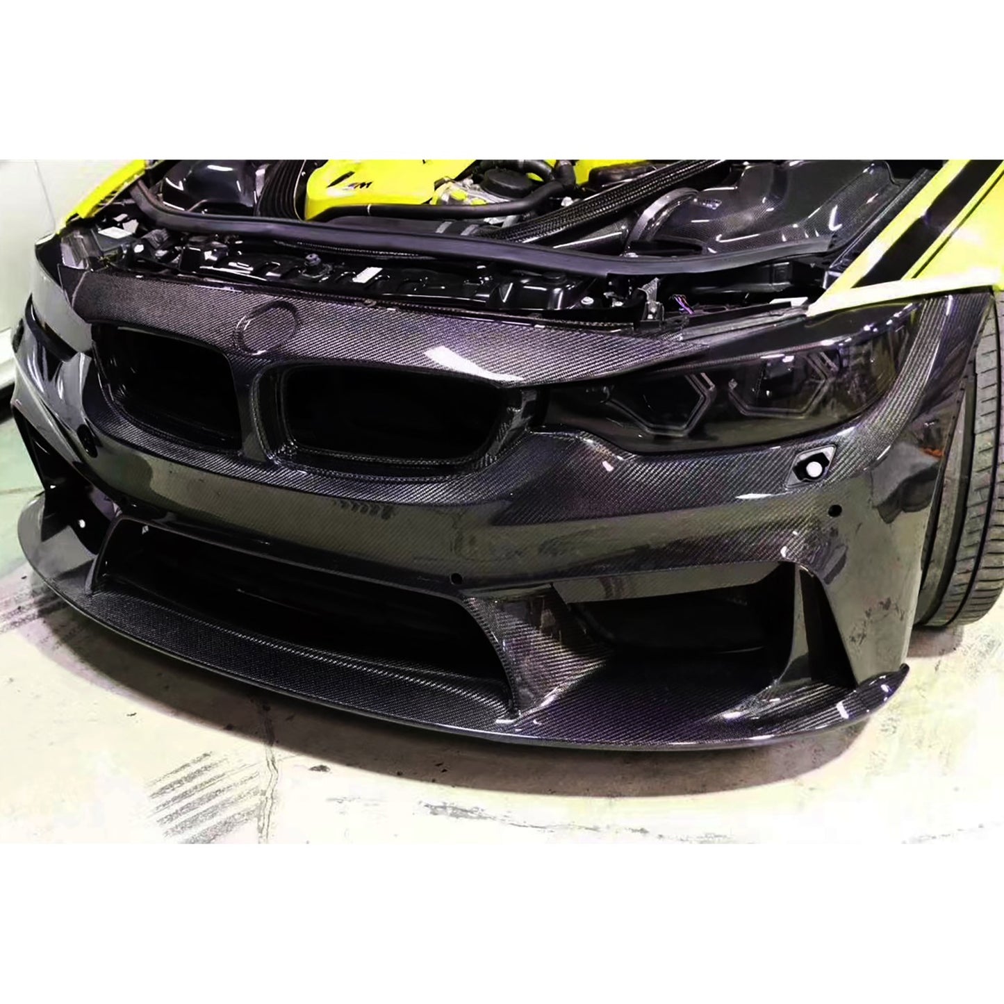 Full Twill Wet Carbon Fiber Front Bumper – BMW F80 M3 / F82 F83 M4 (2015–2020) - Bimmermods
