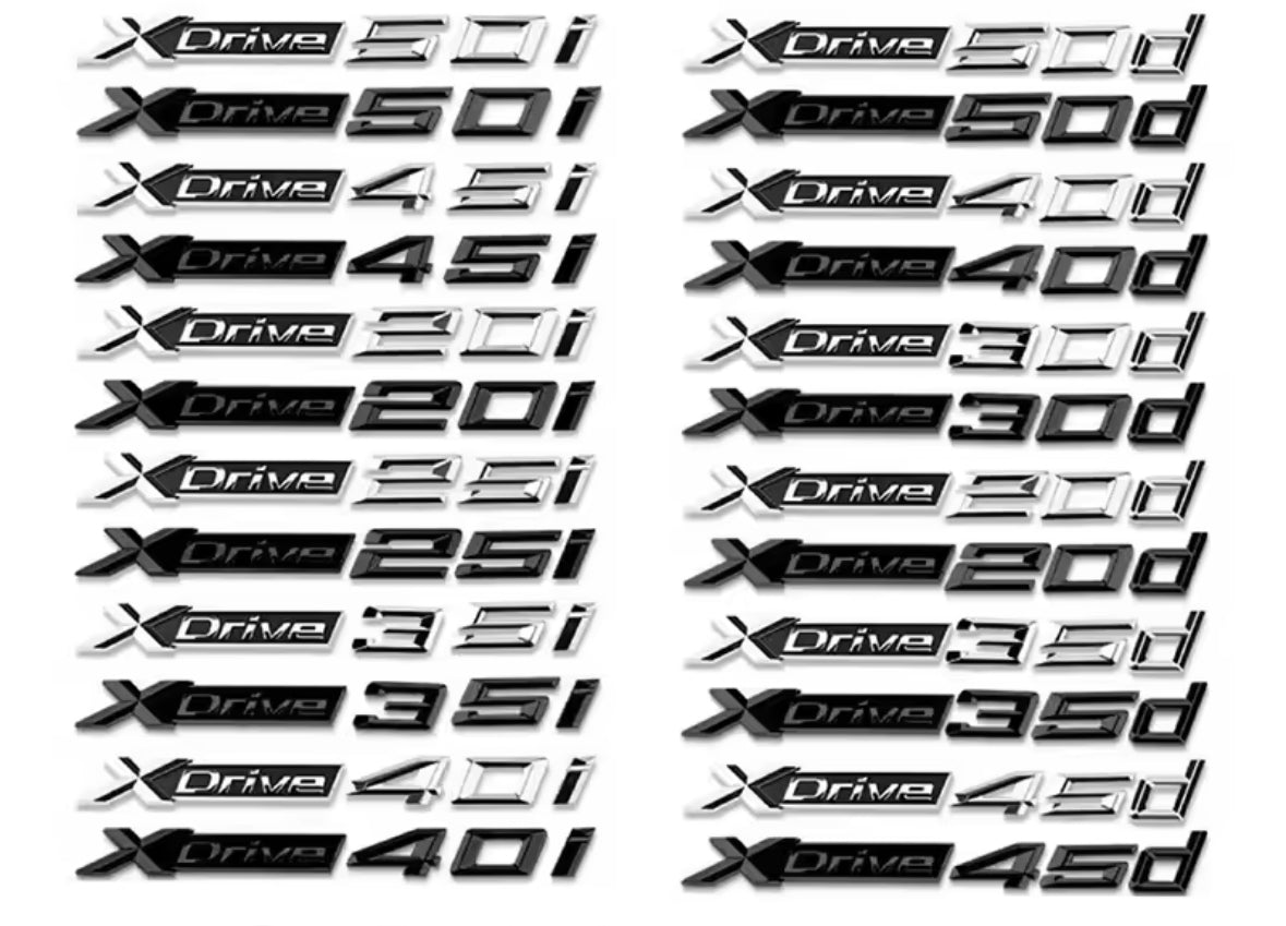Black & Silver BMW xDrive Emblems – For All BMW’S - Bimmermods