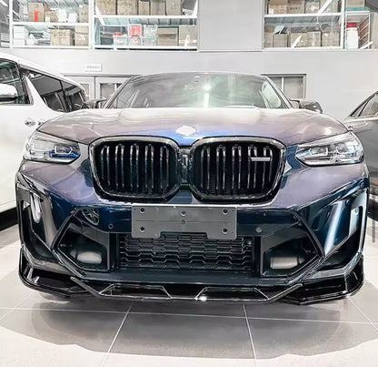 BMW F97 F98 X3M X4M Facelift Gloss Black Sport Style Front Splitter (2019-2024) - Bimmermods