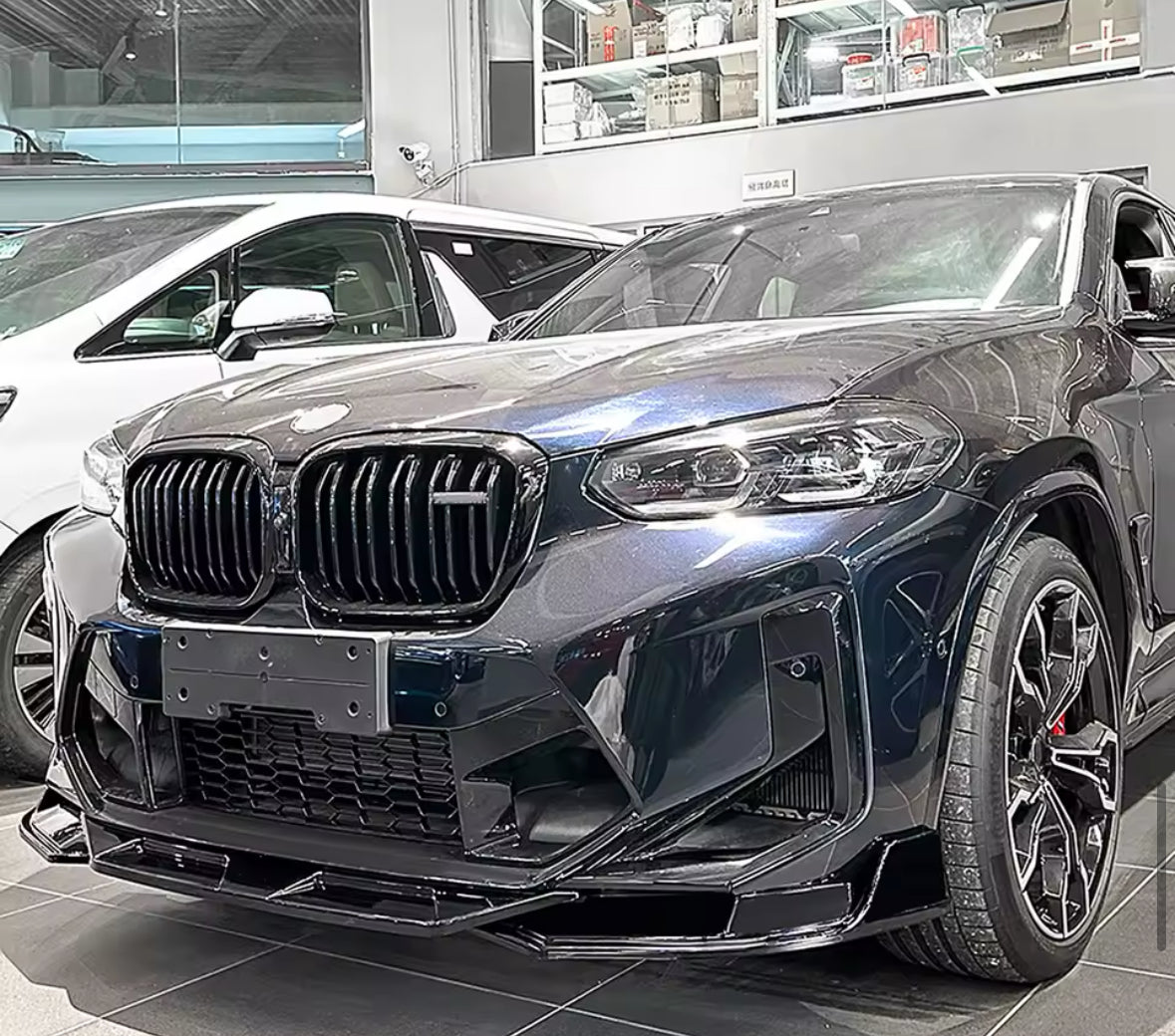 BMW F97 F98 X3M X4M Facelift Gloss Black Sport Style Front Splitter (2019-2024) - Bimmermods