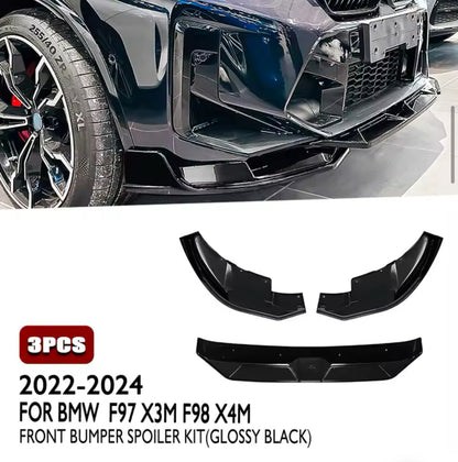 BMW F97 F98 X3M X4M Facelift Gloss Black Sport Style Front Splitter (2019-2024) - Bimmermods