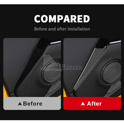 Real Carbon Fiber Door Speaker Side StickersFor Toyota Supra GR A90 A91 MK5 2019 2020 2021 2022 - BimmerMods