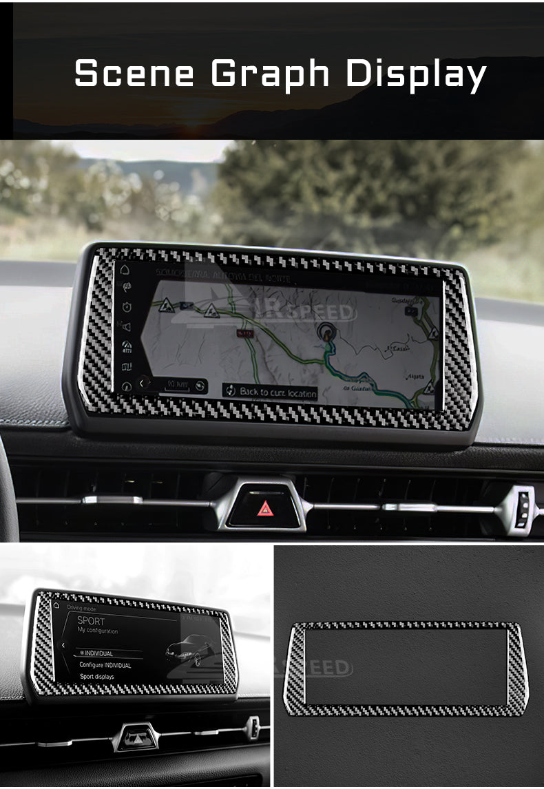 Real Carbon Fiber Sticker Navigation Screen Panel For Toyota Supra GR A90 A91 MK5 2019-2022 - BimmerMods