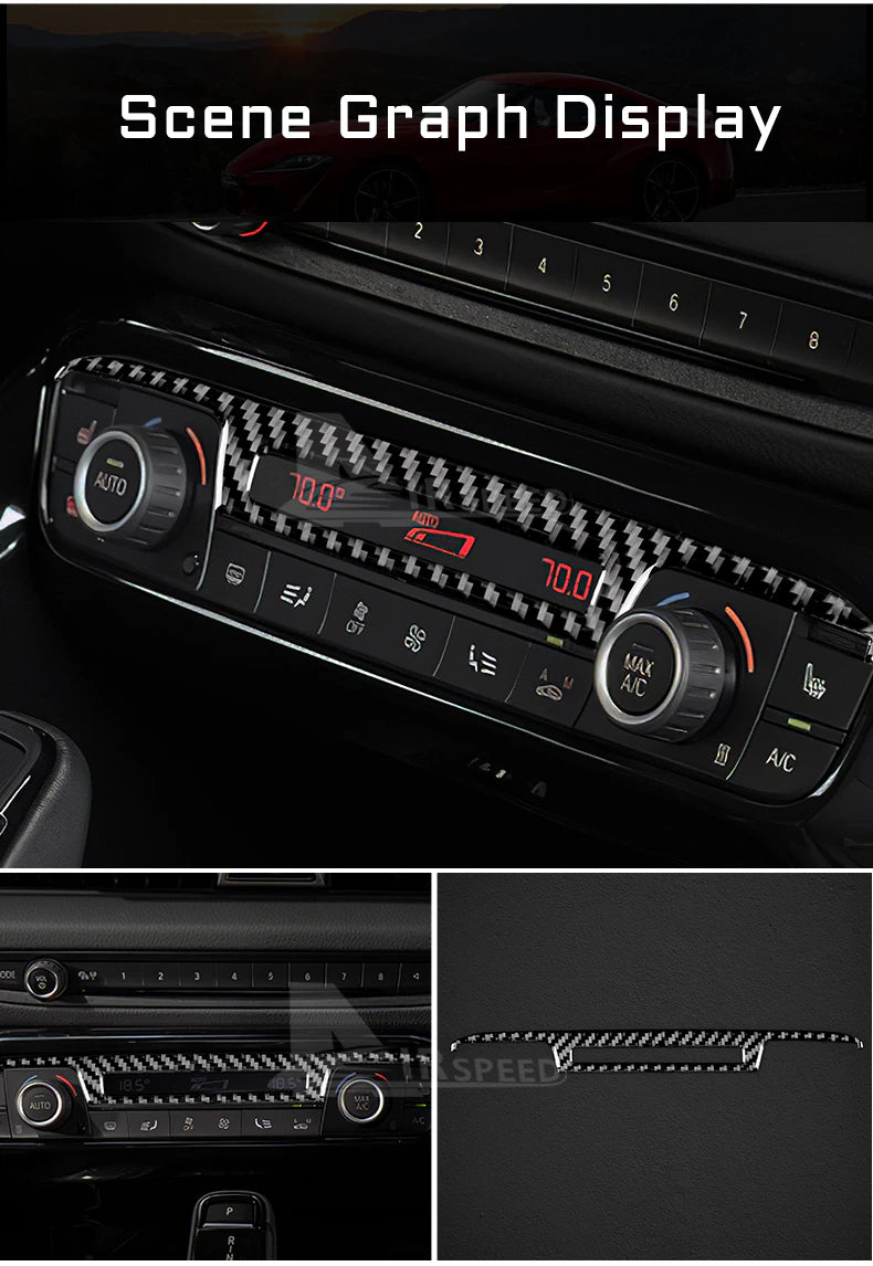 Real Carbon Fiber Car Air Conditioning Switch Panel Sticker For Toyota Supra GR A90 A91 MK5 2019 2020 2021 2022 - BimmerMods