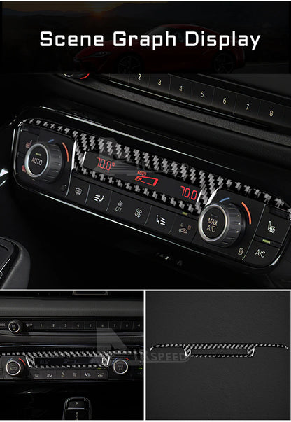 Real Carbon Fiber Car Air Conditioning Switch Panel Sticker For Toyota Supra GR A90 A91 MK5 2019 2020 2021 2022 - BimmerMods