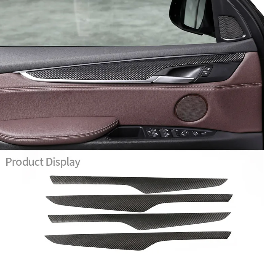 4pcs Real Carbon fiber For BMW X5 F15 X6 F16 2014-2018 Interior Door Decoration Panel Cover Trim Car Accessories - BimmerMods