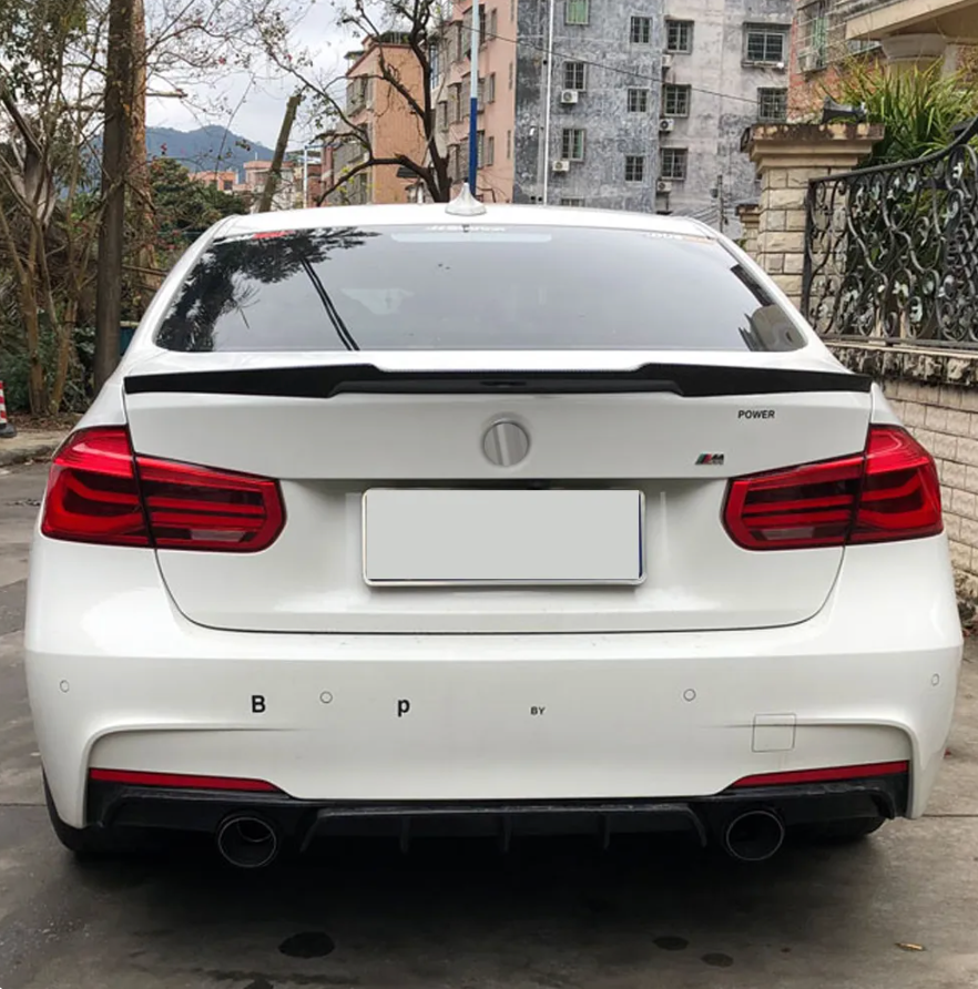 BMW 3 Series F30 F35 M4 320i 325i 330i 2013 14 15 16 17 18 19 Carbon Glossy Black ABS Rear Trunk Lid Car Spoiler Wings - BimmerMods