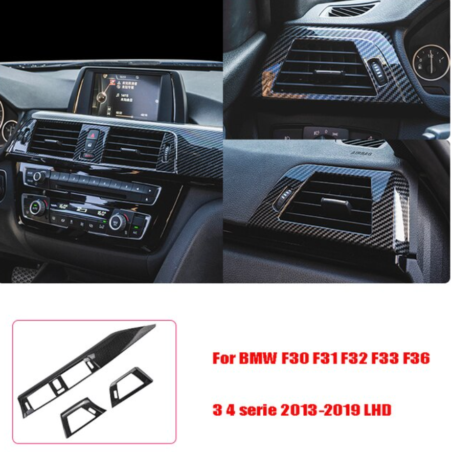 BMW A/C Vent Carbon Fiber Trim For BMW F30 F31 F32 F36 3 4 Series 2013-2019 LHD - BimmerMods