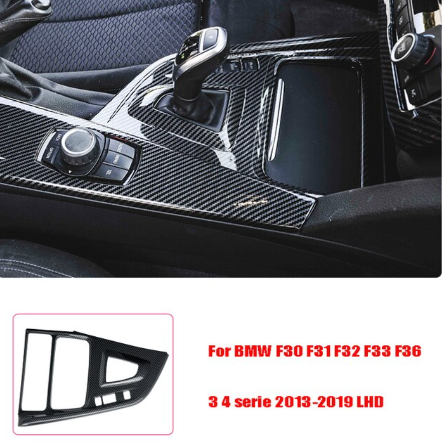 BMW Gear Shifter Area With Split Carbon Fiber Trim For BMW F30 F31 F32 F36 3 4 Series 2013-2019 LHD - BimmerMods