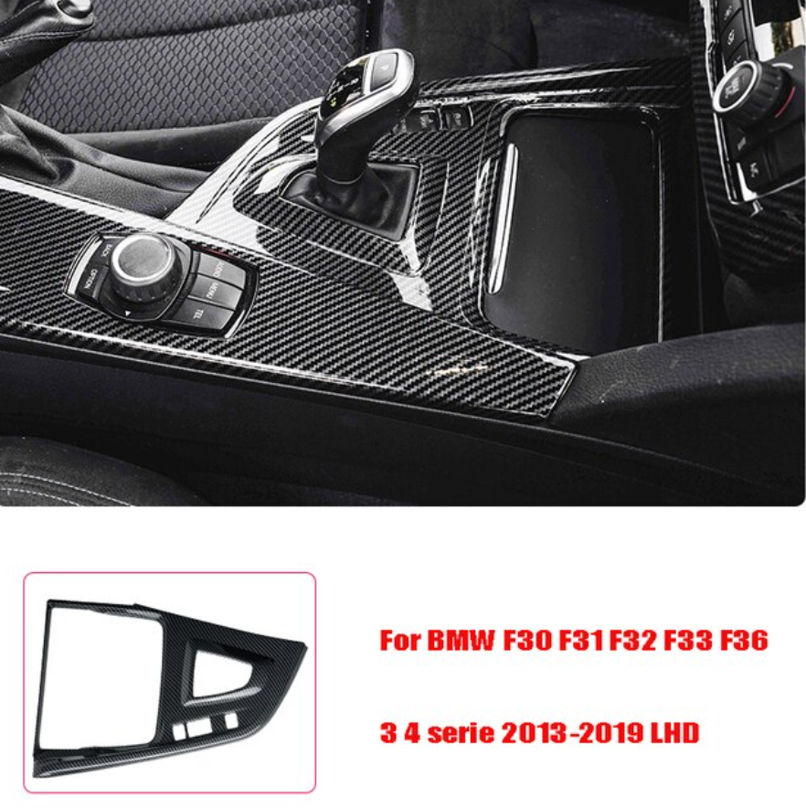 BMW Gear Shifter Area Without Split Carbon Fiber Trim For BMW F30 F31 F32 F36 3 4 Series 2013-2019 LHD - BimmerMods