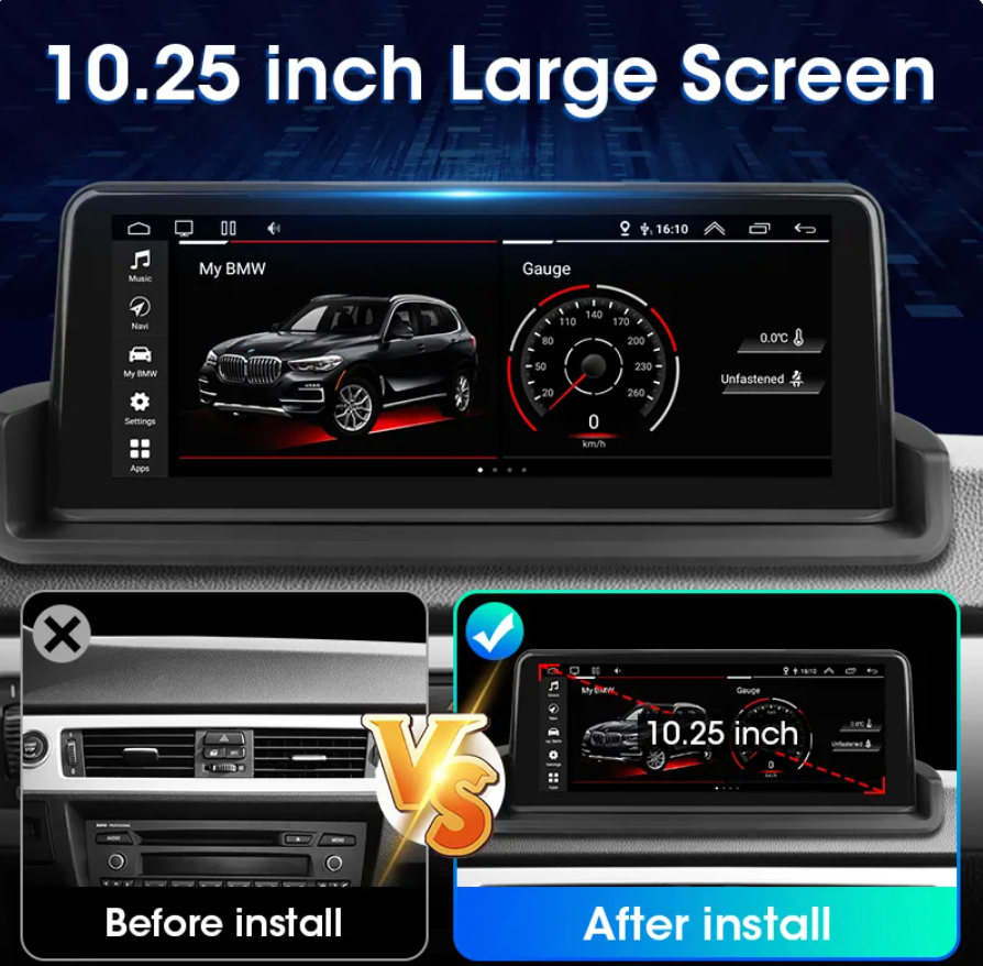 Srnubi 10.25" Android 11.0 Car Radio for BMW 3 E90 E91 E92 E93 2005-2012 2Din 4G Carplay Multimedia GPS Navigation Head Unit - BimmerMods