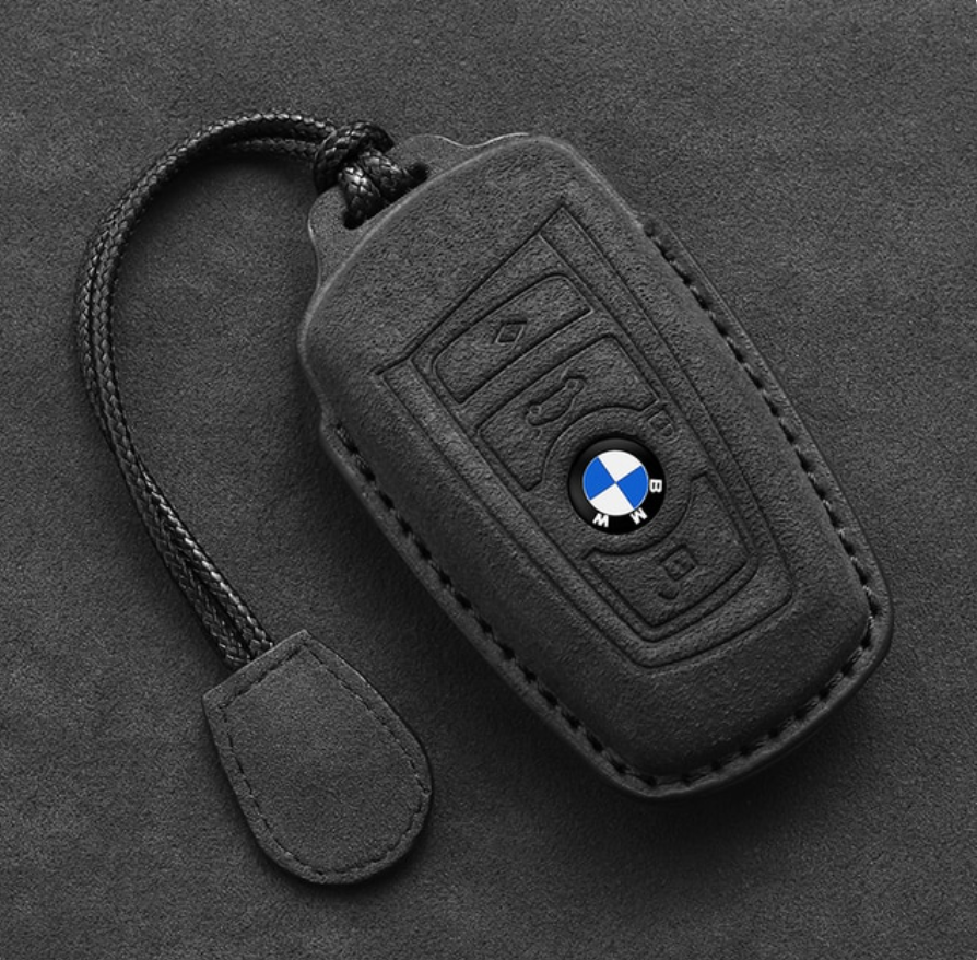 Leather car key case For BMW X1 X3 X5 X6 X7 F20 F15 F16 F48 G20 G30 G01 G02 G05 G11 G32 1 3 7 Series Keychain Suede Accessories - BimmerMods