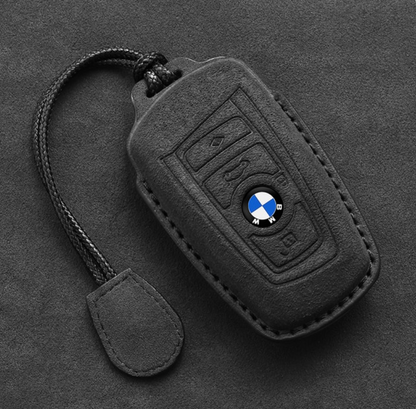 Leather car key case For BMW X1 X3 X5 X6 X7 F20 F15 F16 F48 G20 G30 G01 G02 G05 G11 G32 1 3 7 Series Keychain Suede Accessories - BimmerMods