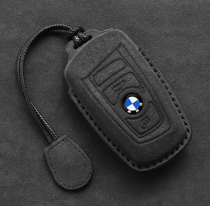 Leather car key case For BMW X1 X3 X5 X6 X7 F20 F15 F16 F48 G20 G30 G01 G02 G05 G11 G32 1 3 7 Series Keychain Suede Accessories - BimmerMods