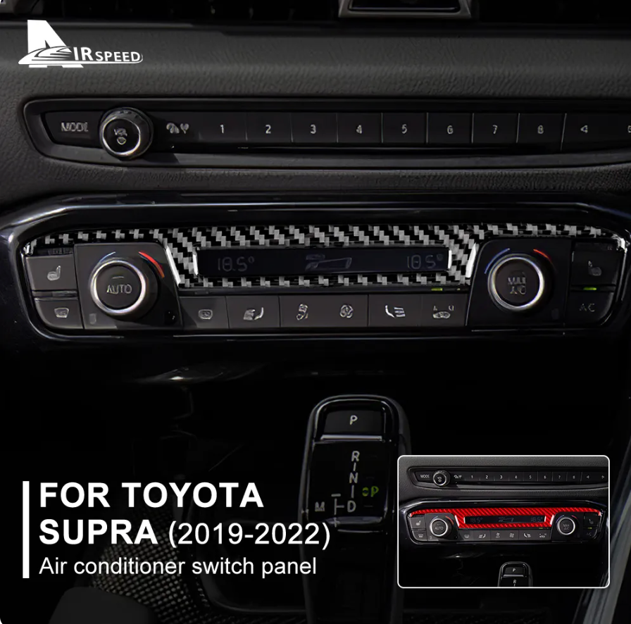 Real Carbon Fiber Car Air Conditioning Switch Panel Sticker For Toyota ...
