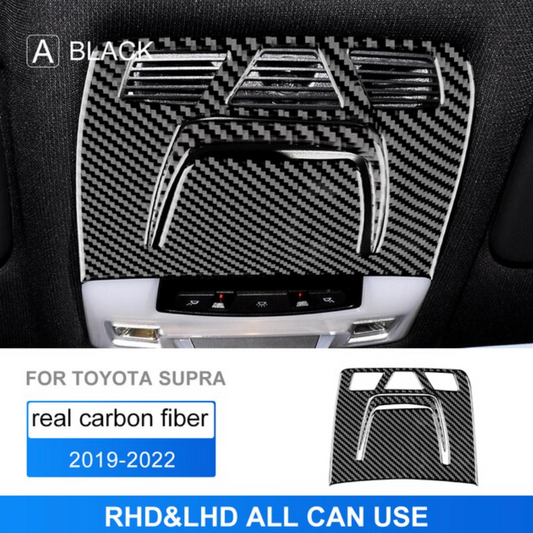 Real Carbon Fiber Interior Trim Car Roof Reading Light Frame Cover For Toyota Supra GR A90 A91 MK5 2019-2022 - BimmerMods