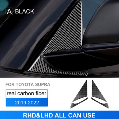 Real Carbon Fiber A-Pillar Decor Interior Trim For Toyota Supra GR A90 A91 MK5 2019-2022 - BimmerMods