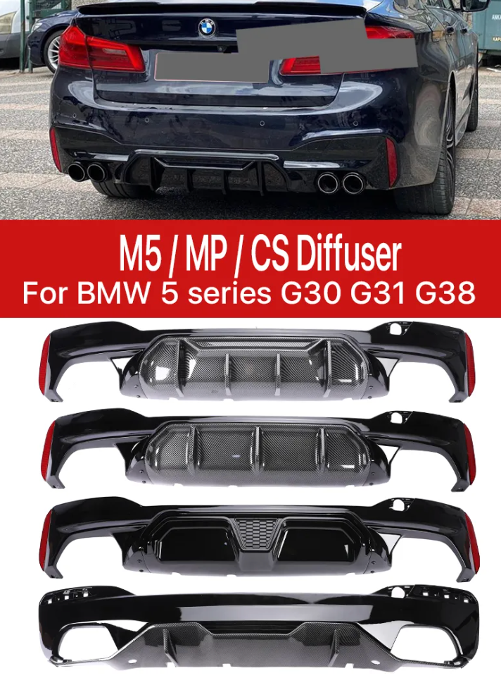 M5 Performance Competition CS Style Rear Bumper Diffuser For BMW 5 Series G30 G31 G38 2018-2022 530i 540i - BimmerMods