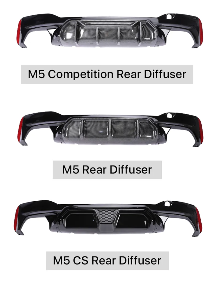 M5 Performance Competition CS Style Rear Bumper Diffuser For BMW 5 Series G30 G31 G38 2018-2022 530i 540i - BimmerMods