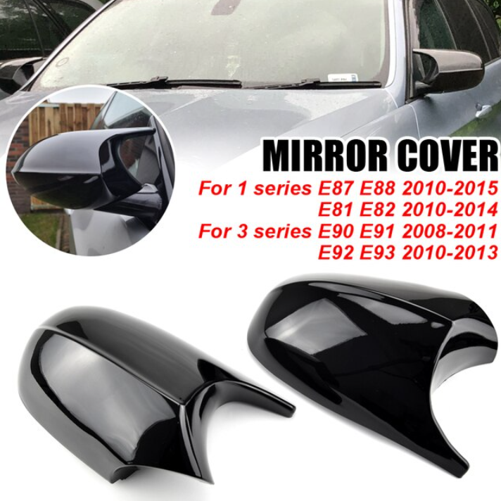 Gloss Black Side Wing Mirror Cover For BMW 1 Series E81 E82 E87 E88 - BimmerMods