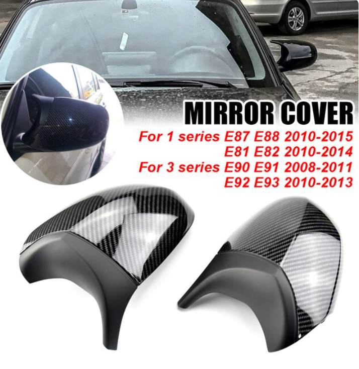 Half Carbon Side Wing Mirror Cover For BMW 1 Series E81 E82 E87 E88 - BimmerMods