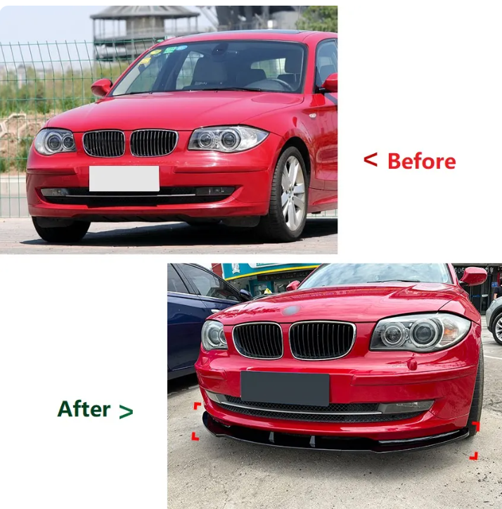 3 PCS Car Front Bumper Lip For BMW 1 Series E81 E82 E87 E88 - BimmerMods