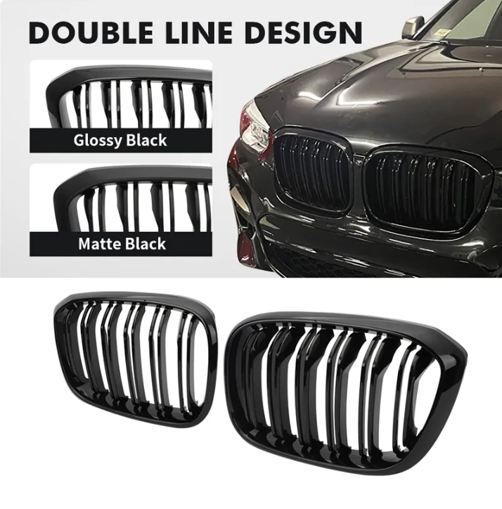 Double Slat Car Front Grill Grilles Kidney Grill For BMW 3 4 X3 G01 G08 X4 G02 2018 2019 2020 2021 - BimmerMods