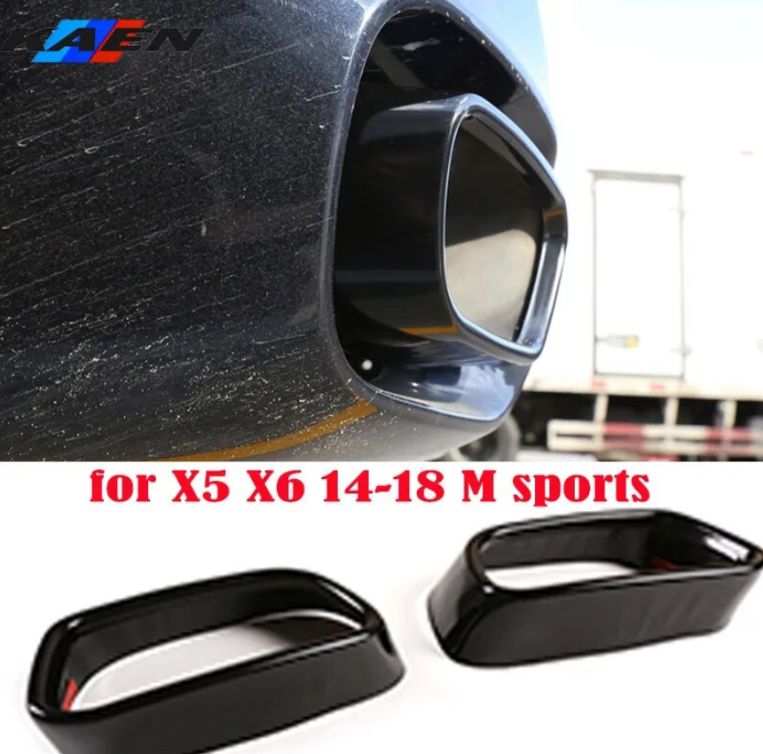 Black Exaust Tip Cover For BMW X5 F15 2014-2018, X6 F16 2015-2018 (for M Sports Version) M - BimmerMods