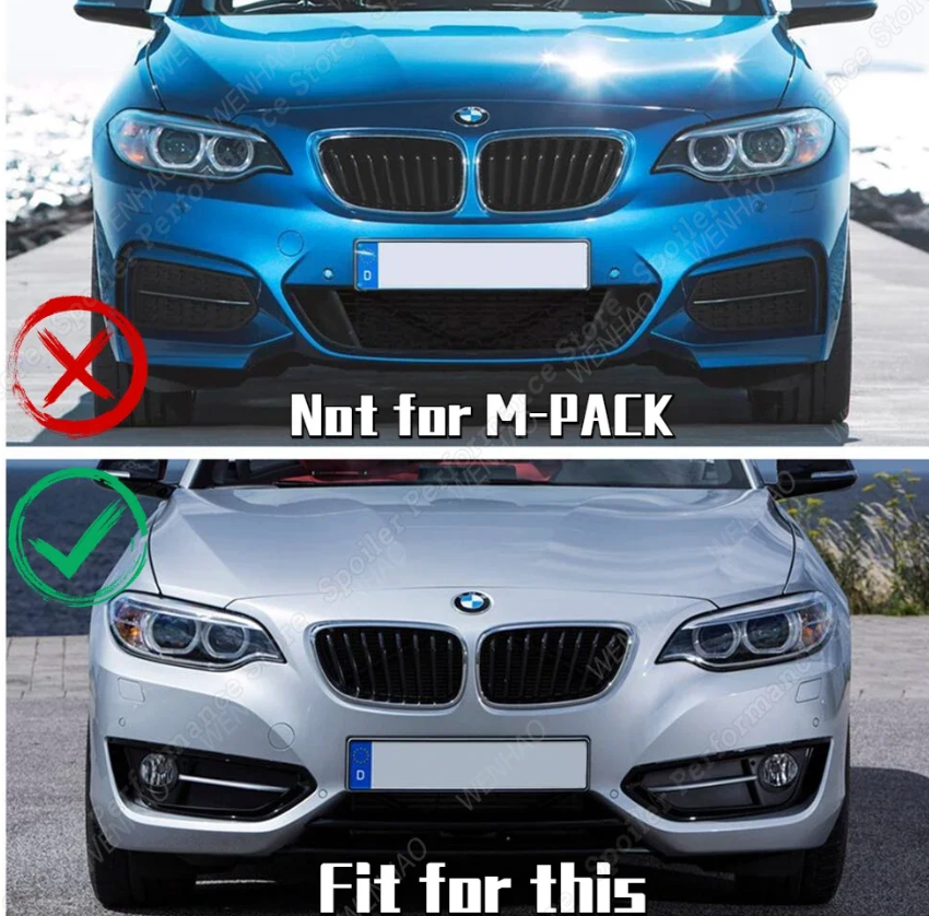 Car Front Bumper Splitter Lip For BMW 2 Series F22 F23 - BimmerMods