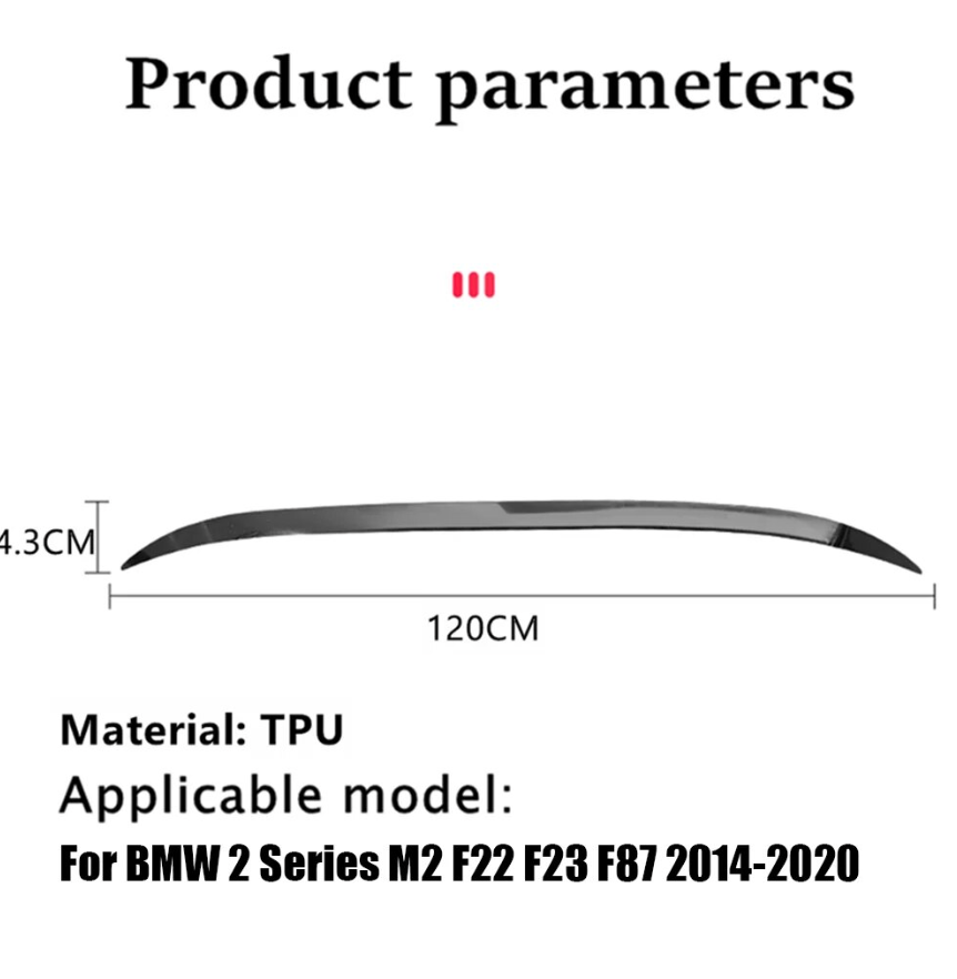 Rear Trunk Spoiler For BMW 2 Series F22 Coupe / F23 Convertible / F87 M2 2014-2020 - BimmerMods