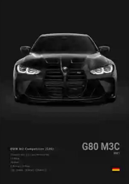 BMW M3C G80 Poster - BimmerMods