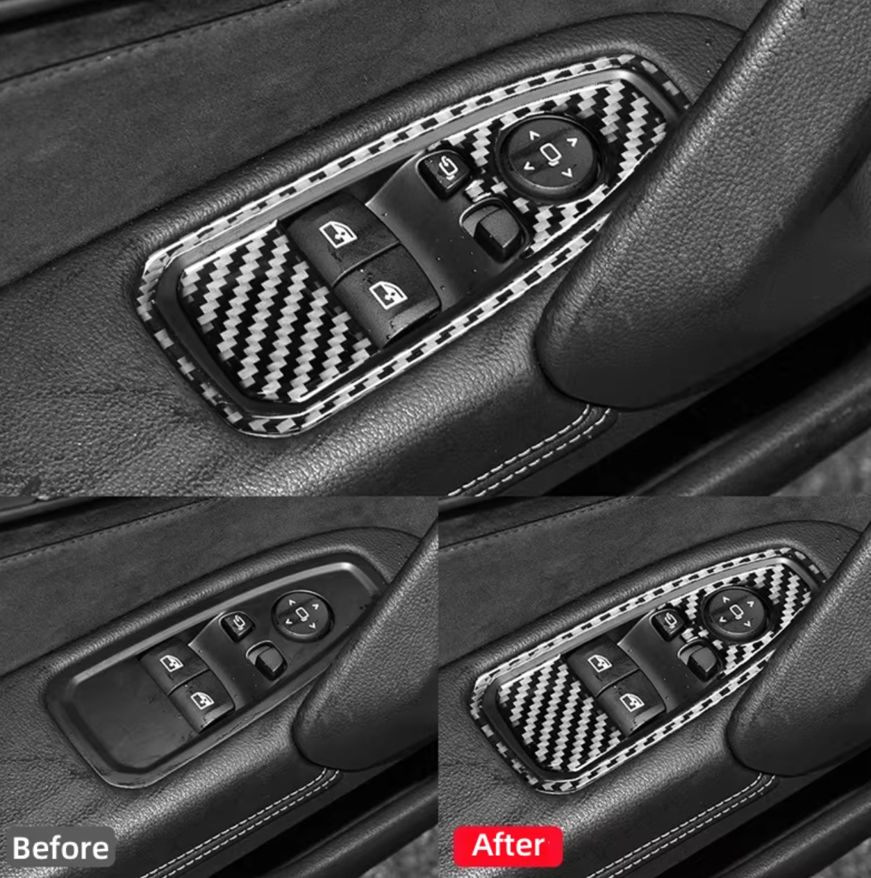 Real Carbon Fiber Window Lifting Control Trim Cover For BMW G28 G29 - Bimmermods