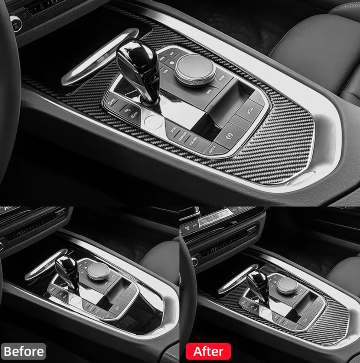 Real Carbon Fiber Gear Shift Panel Trim For BMW G28 G29 - Bimmermods