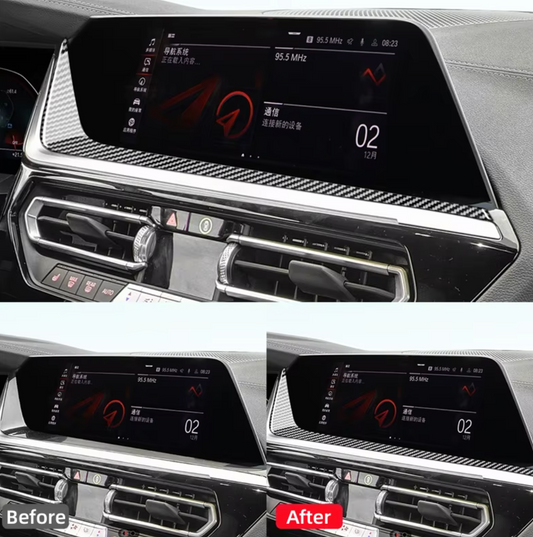 Real Carbon Fiber Navigation Panel Trim For BMW G28 G29 - Bimmermods