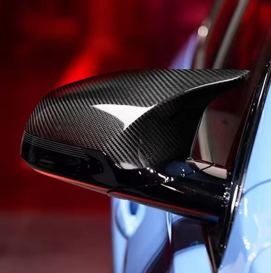 Carbon Fiber Mirror Caps for BMW M2 F87, M3 F80 & M4 F82/F83 (2015–2019) – Full Carbon or Carbon Exterior