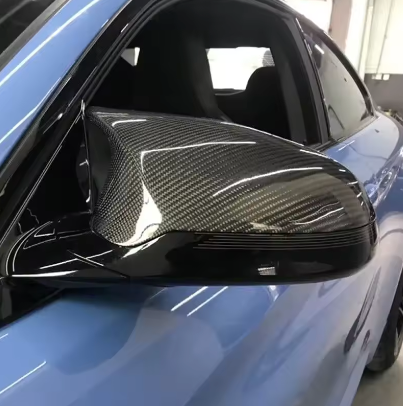 Carbon Fiber Mirror Caps for BMW M2 F87, M3 F80 & M4 F82/F83 (2015–2019) – Full Carbon or Carbon Exterior
