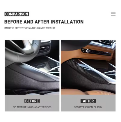 Real Carbon Fiber Center Console Gear Shift Side Panel Cover Trim — For BMW 3 & 4 Series G20 G21 G22 G23 G26 + G80 G81 M3 / G82 G83 M4 - Bimmermods