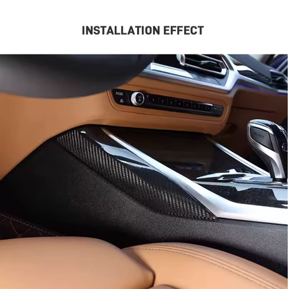 Real Carbon Fiber Center Console Gear Shift Side Panel Cover Trim — For BMW 3 & 4 Series G20 G21 G22 G23 G26 + G80 G81 M3 / G82 G83 M4 - Bimmermods