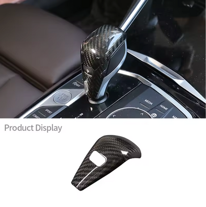 Real Carbon Fiber Gear Shift Knob Head Cover Trim — For BMW 1 / 3 / 4 Series F40 G20 G21 G22 G23 G24 & Z4 (2020–2021) - Bimmermods