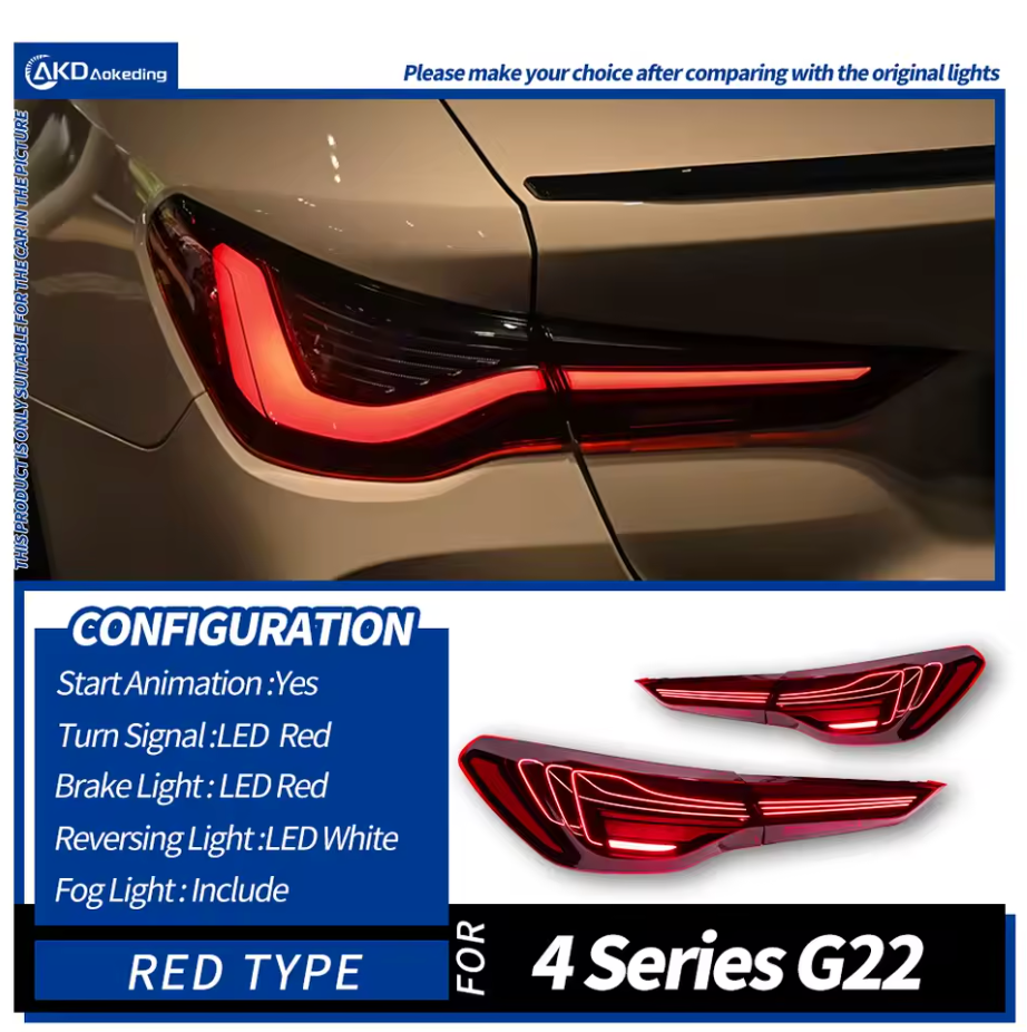CSL-Style LED Laser Taillight Upgrade — For BMW 4 Series G22 / G82 (2021–2023) 420i / 430i / M440i / M4 - Bimmermods