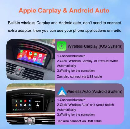 8.8" Wireless CarPlay & Android Auto for BMW E90 E91 E92 E93 E60 E61 E63 - Bimmermods