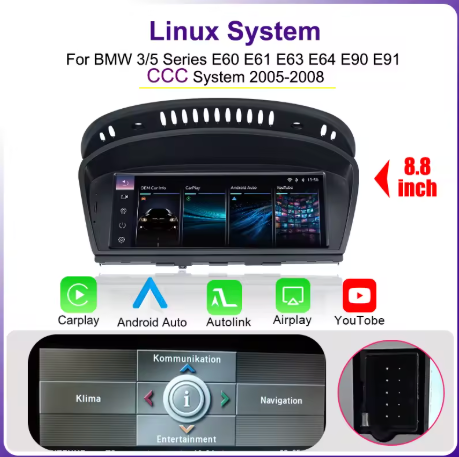 8.8" Wireless CarPlay & Android Auto for BMW E90 E91 E92 E93 E60 E61 E63 - Bimmermods