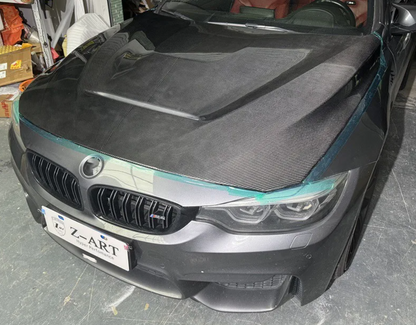 GTS Dry Carbon Fiber Engine Lid for BMW F80 M3 & F82/F83 M4 (2013-2018) – Prepreg Twill or Forged Carbon - Bimmermods