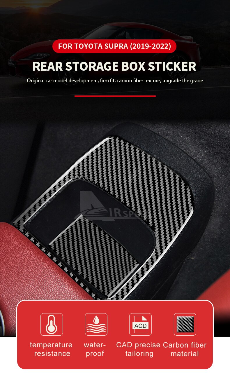 Real Carbon Fiber Rear Storage Box For Toyota Supra GR A90 A91 MK5 2019-2022 - BimmerMods